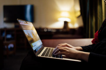Student working on Laptop