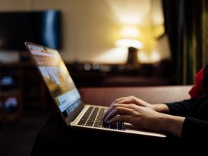 Student working on Laptop