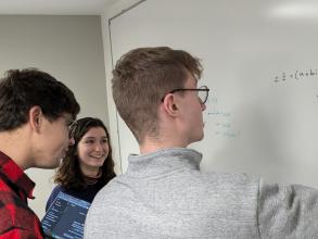 students at board